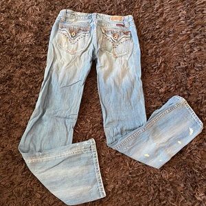 Embroidered miss me designer jeans